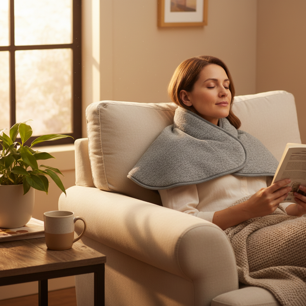 Heated Shoulder Pad in use