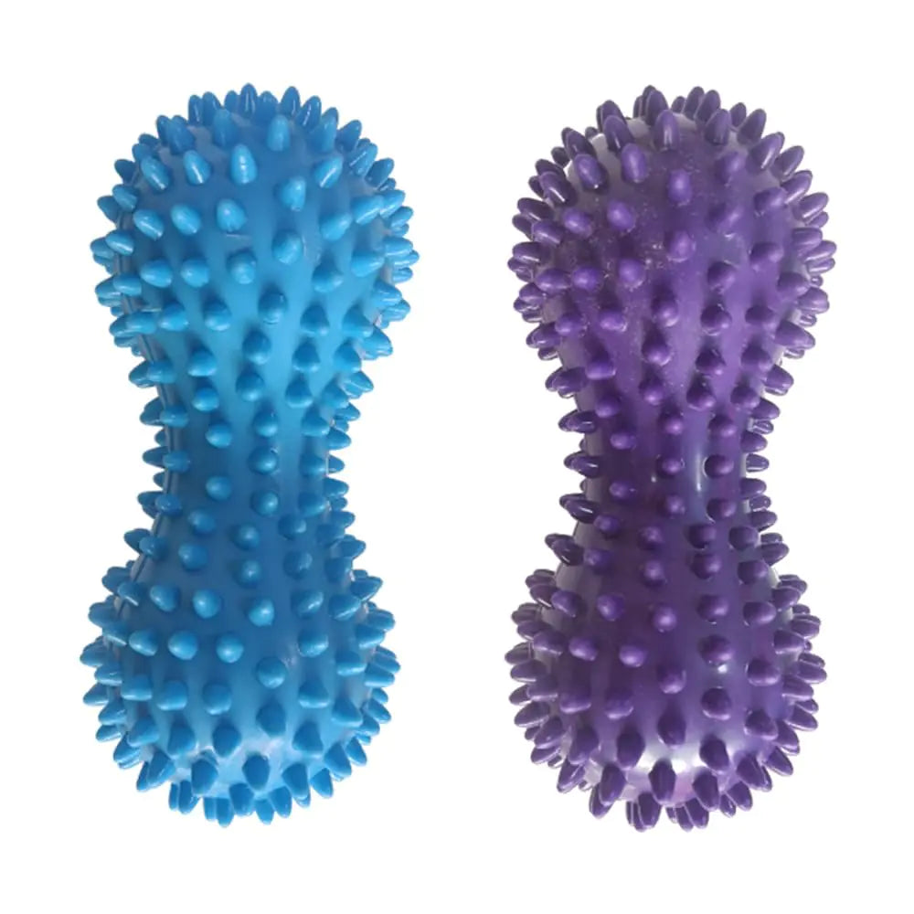 SquEqu 2 Pack Peanut Massage Ball Roller Spiky Double Lacrosse Balls Trigger Point for Stress Reflexology Foot Muscle Therapy Deep Tissue Relieve Strength Exercise Fitness Body