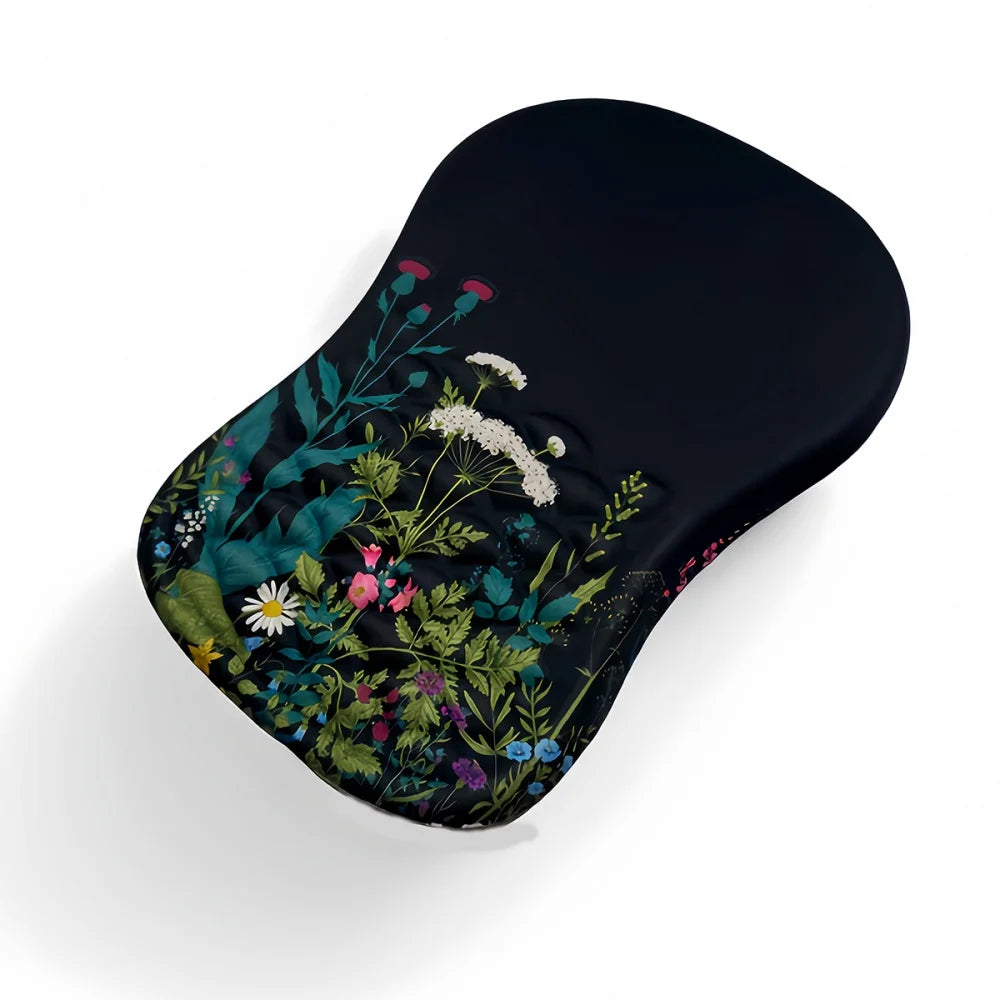 Ergonomic wrist rest showing before and after wrist posture comparison