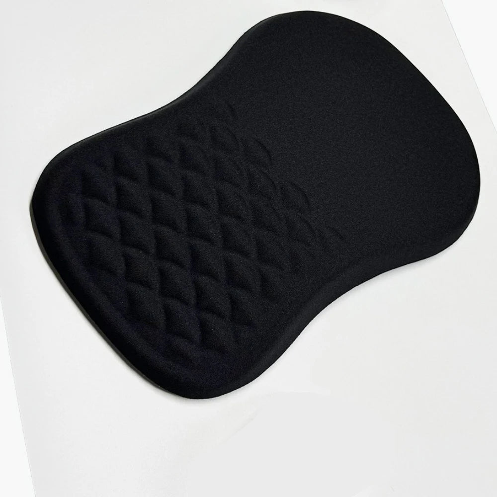 Ergonomic wrist rest showing compatibility with standard keyboards
